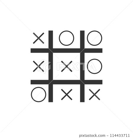 Tic tac toe game icon flat Tic tac toe game icon flat 114433711