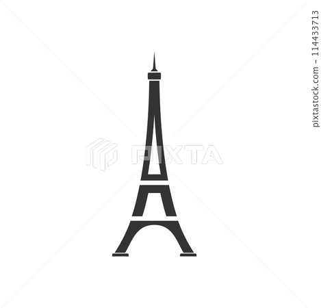 Eiffel tower icon flat 114433713