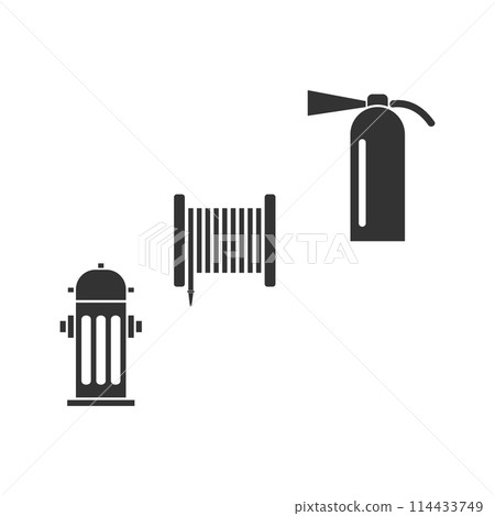 Fire equipment icon flat Fire equipment icon flat 114433749