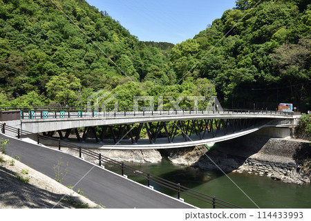 White Rainbow Bridge and Uji River White Rainbow Bridge and Uji River 114433993