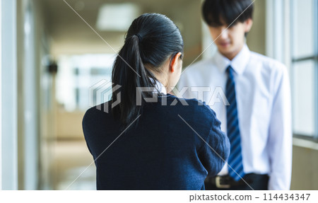 High school student's man and woman High school student's man and woman 114434347