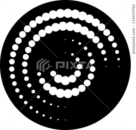 Circle with halftone dots. Design element for frame, logo, icon 114434702