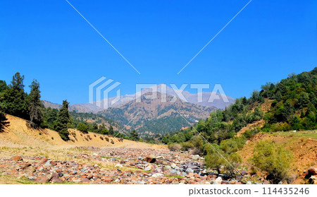 Uzbekistan mountain landscape. Foothills of the Pamirs. AI-generated item 114435246