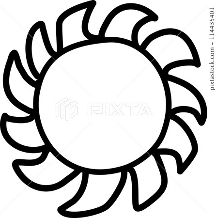 Set of hand drawn sun icons. Doodle style 114435401