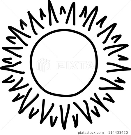 Set of hand drawn sun icons. Doodle style 114435420
