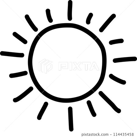 Set of hand drawn sun icons. Doodle style 114435458