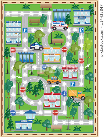 City. Board game. Side view. Vector illustration. 114435847
