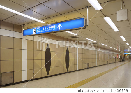Yokohama cityscape in Japan: There are cats in the passageway leading to entrances 1 and 2 of Odoriba Station on the Yokohama Municipal Subway (May 10th) 114436759