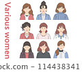 Collection of business icons for women in their 20s and 30s 114438341