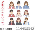 Collection of business icons for women in their 20s and 30s 114438342