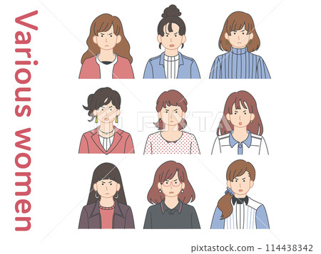 Collection of business icons for women in their 20s and 30s Collection of business icons for women in their 20s and 30s 114438342