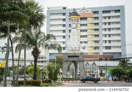 THAILAND RATCHABURI CITY CLOCK TOWER 114438792
