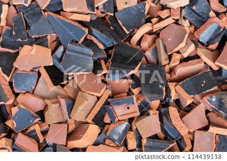 Broken roof tile Broken roof tile 114439138