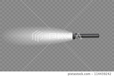 Flashlight on a transparent background. Shine lighting torch. Vector Flashlight on a transparent background. Shine lighting torch. Vector 114439242