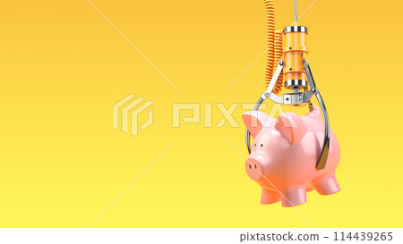 Claw machine with a piggy bank. Success, win or choosing an economical lifestyle, savings and investments Claw machine with a piggy bank. Success, win or choosing an economical lifestyle, savings and investments 114439265