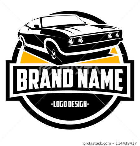 Silhouette of 1973 Ford eagle GT car. side view isolated white background. Best for badges, emblems, icons, sticker designs, classic car industry. available in eps 10. Silhouette of 1973 Ford eagle GT car. side view isolated white background. Best for badges, emblems, icons, sticker designs, classic car industry. available in eps 10. 114439417