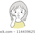 插畫資料：關注黑斑的女性 114439625