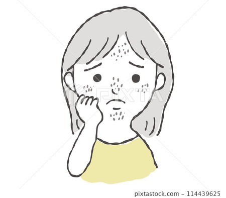 插畫資料：關注黑斑的女性 114439625