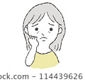 插畫素材：擔心眼部皺紋的女性 114439626