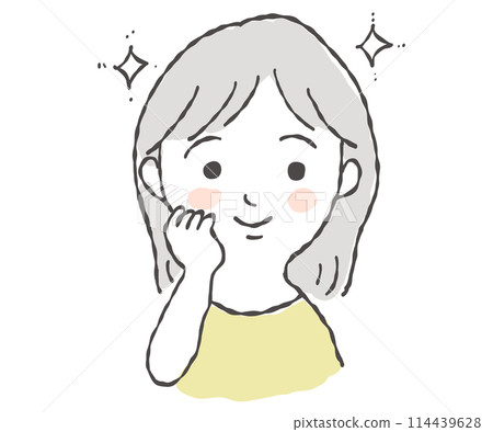 Illustration material: A woman with no facial worries Illustration material: A woman with no facial worries 114439628