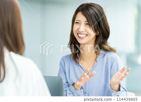 two businesswomen having a meeting 114439885
