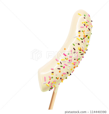 巧克力香蕉插畫現實 巧克力香蕉插畫現實 114440390