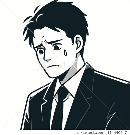 一位男性辦公室職員,表情困擾 一位男性辦公室職員,表情困擾 114440647