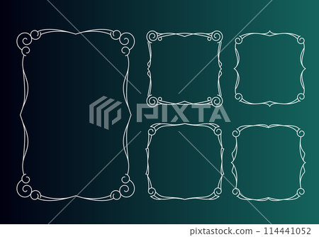 Vintage calligraphic frames, retro elegant ornamental borders and filigree floral ornaments for framed Template 114441052