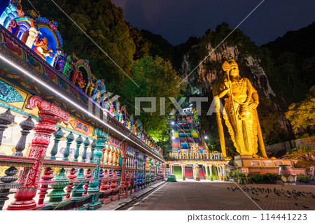 Batu Caves, Kuala Lumpur, Malaysia, illuminated at night Batu Caves, Kuala Lumpur, Malaysia, illuminated at night 114441223