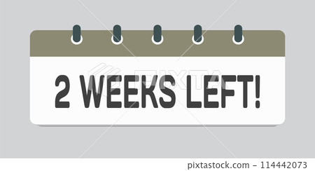 Countdown weekly calendar icon - two weeks left Countdown weekly calendar icon - two weeks left 114442073