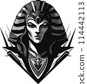 Pharaoh man emblem logo template. Print, tattoo illustration of pharaoh 114442113
