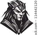 Pharaoh man emblem logo template. Print, tattoo illustration of pharaoh 114442120