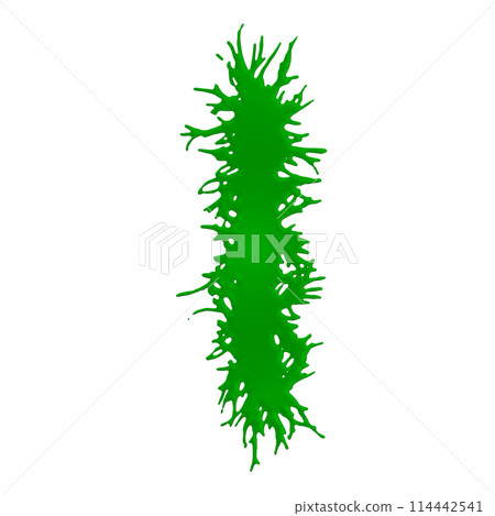 Green slime letter on white background. Custom art font.3D rendered illustartion. Green slime letter on white background. Custom art font.3D rendered illustartion. 114442541