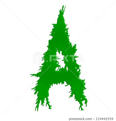 Green slime letter on white background. Custom art font.3D rendered illustartion. Green slime letter on white background. Custom art font.3D rendered illustartion. 114442559