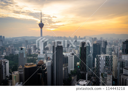 Sunset in Kuala Lumpur, Malaysia, KL Tower Sunset in Kuala Lumpur, Malaysia, KL Tower 114443218