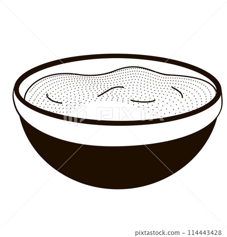 bowl with dough black and white vector illustration 114443428