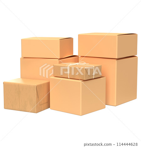 The cardboard box for shipping or cargo concept 3d rendering. The cardboard box for shipping or cargo concept 3d rendering. 114444628