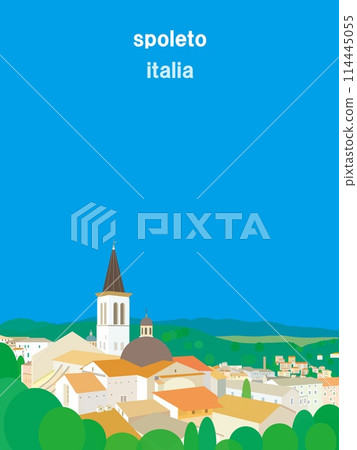 Spoleto Umbria Italy Summer landscape Spoleto Umbria Italy Summer landscape 114445055