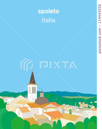 Spoleto Umbria Italy Summer landscape Spoleto Umbria Italy Summer landscape 114445056