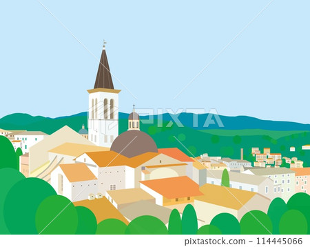 斯波萊托翁布里亞義大利夏季風景 114445066