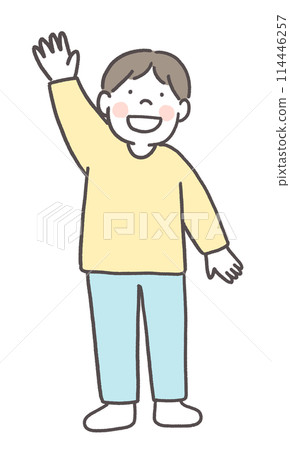 男孩們揮舞著雙手 114446257