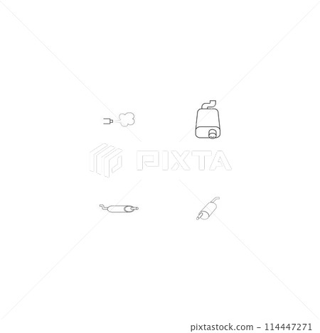 car exhaust icon 114447271