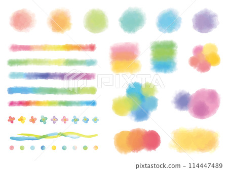 水彩模糊多彩材質集 114447489