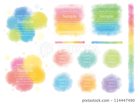 多彩水彩框架材質集 114447490