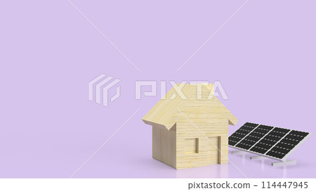 The solar cell and house for eco or environment image 3d rendering 114447945
