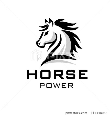horse head symbol on white background horse head symbol on white background 114448088