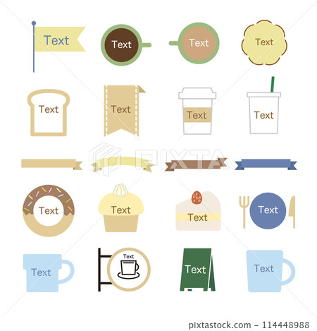 Cafe title space illustration set Cafe title space illustration set 114448988