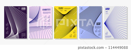 Modern structure stripe line shape cover design set Modern structure stripe line shape cover design set 114449088