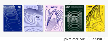 Set of movement dynamic blend line shape cover design 114449093