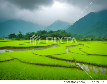 rice field terraced rice field in the rice fields 114449144